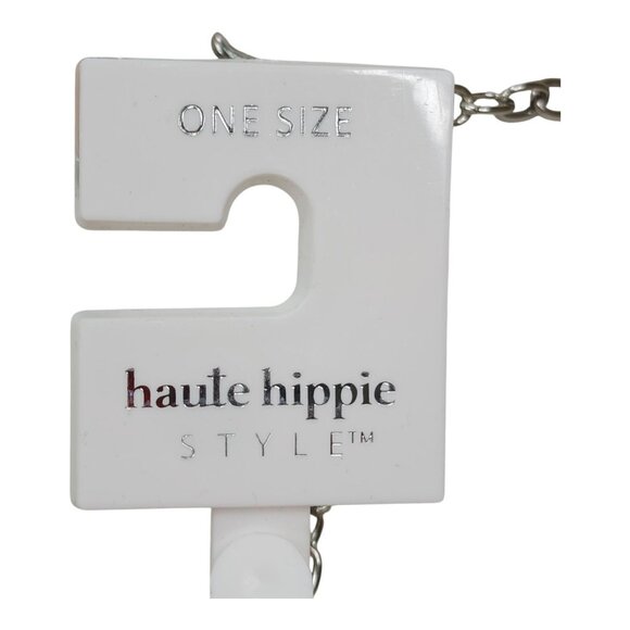 Haute Hippie Style Brown & Orange Stone Chain Belt One Size Adjustable 41" Long - Picture 7 of 13